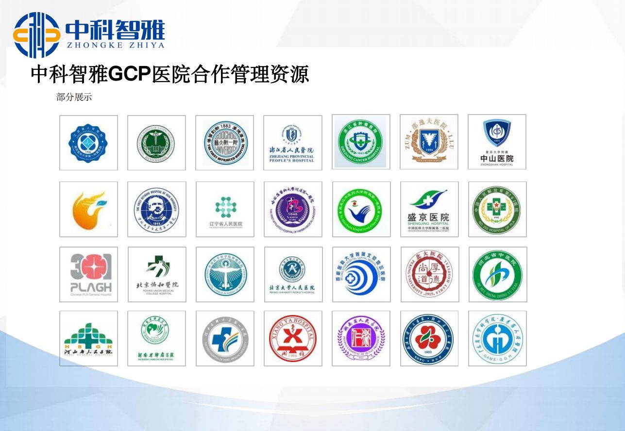 中科智雅醫療技術集團GCP合作醫院